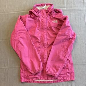 North Face Jacket Girls Large Pink HyVent Hooded Waterproof Outdoor Coat